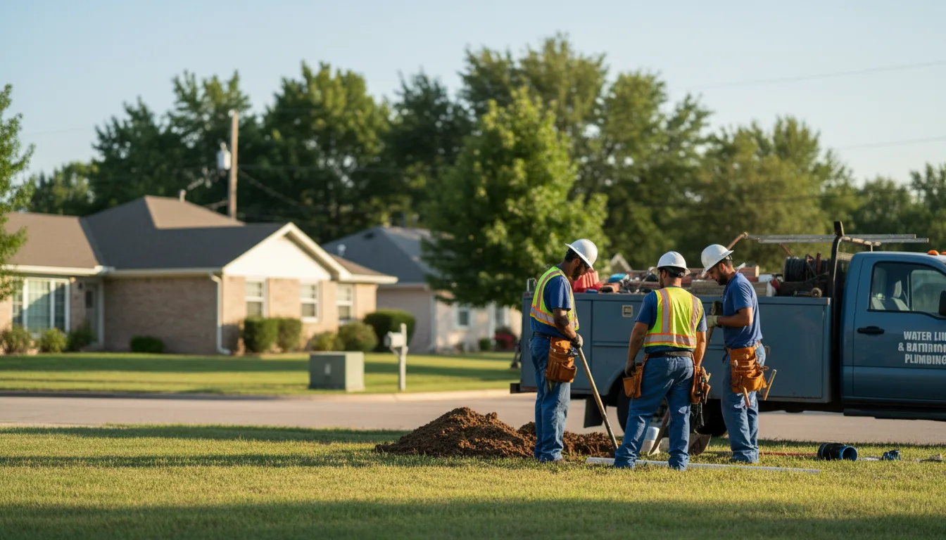 Residential water line and bathroom plumbing service in Houghton, IA